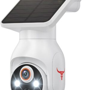 1080p Security Camera Wireless with Solar Panel, AI Human Detection, 2-Way Audio, Color Night Vision, 2.4G WiFi Only, Cloud Storage (Sold Separately), Indoor/Outdoor Surveillance Bullet Cam (WiFi)