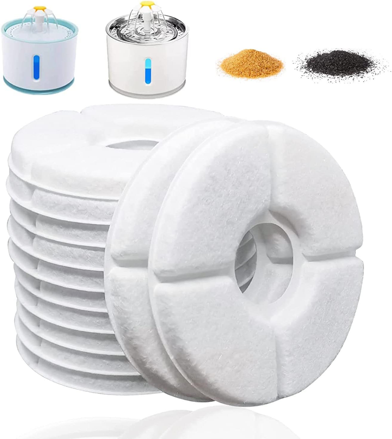4/12/16 Pack Cat Water Fountain Filters, Cirfifth Triple Filtration System Pet Cat Fountain Filter Replacement for 84oz/2.5L Automatic Cat Fountain (12 Pack)