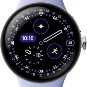 Google Pixel Watch 4 (41mm) – Android – 2 Years of Data- Heart Rate,Sleep & Fitness Tracking -30-Hour Battery -Polished Silver Aluminum Case – Iris Active Band – LTE (2025) -Google Pixel Watch app