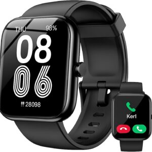 SENBONO Smart Watch with Alexa Built-in, 1.83″ HD Touchscreen, Digital Bluetooth Calling, IP68 Waterproof Fitness Tracker, 120+ Sports Modes, 24/7 Heart Rate/Sleep Monitor for iPhone Android (Black)