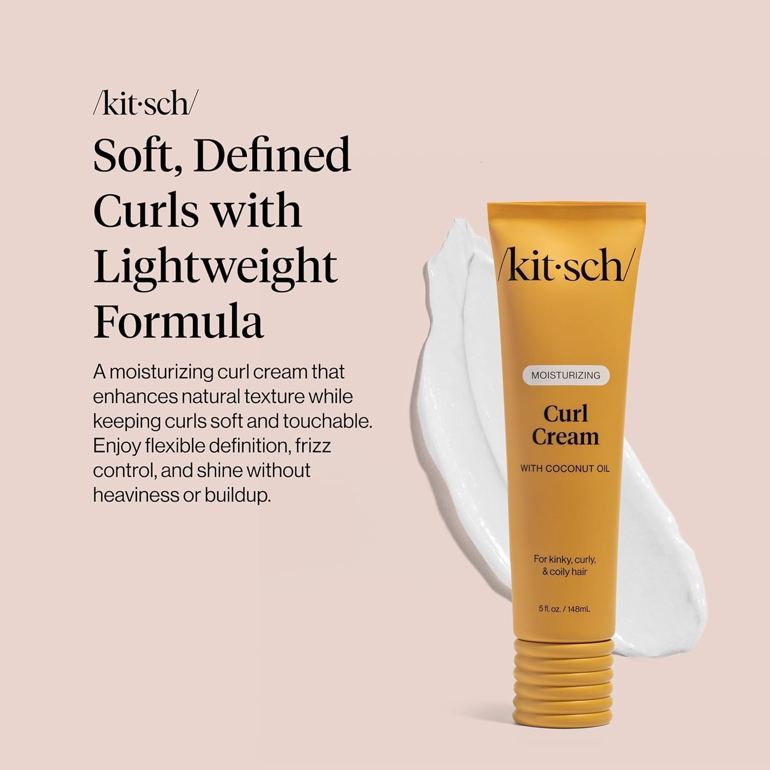 Kitsch Moisturizing Curl Cream for Curly Hair – Lightweight Curly Hair Products for Men & Women | Defines Curls, Controls Frizz & Boosts Shine | Hydrating Curling Cream - 5.3 oz - Image 2