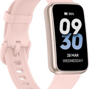 Long Battery Pedometer Watch 14 Days Battery Life, Slim Design No App/Phone Required Fitness Tracker, 50 Meters Waterproof Smart Watch, Heart Rate & Blood Oxygen Monitor Step Counter for Men Women