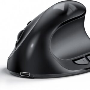 Lekvey Ergonomic Mouse, Vertical Wireless Mouse for Small/Medium Hands, Rechargeable with USB Receiver, 3 DPI for Comfort, Relieves Wrist Pain, Carpal Tunnel Mouse for Laptop, PC, Computer, Mac, Black