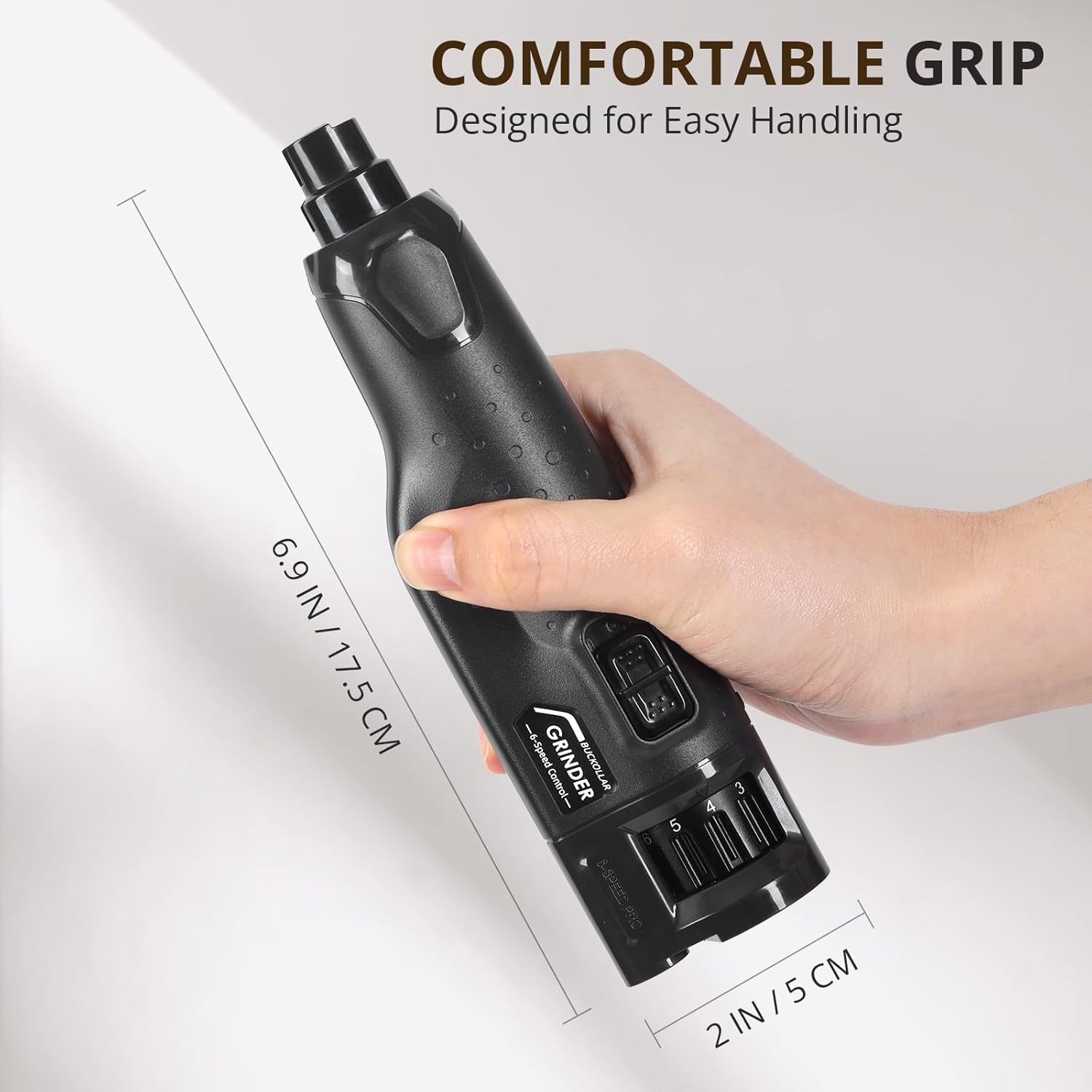 6-Speed Quiet Dog Nail Grinder with LED Light, Low-Vibration Electric Pet Nail Trimmer for Dogs and Cats, Safe Grooming Kit for Beginners, Complete Set with Storage Case - Image 7