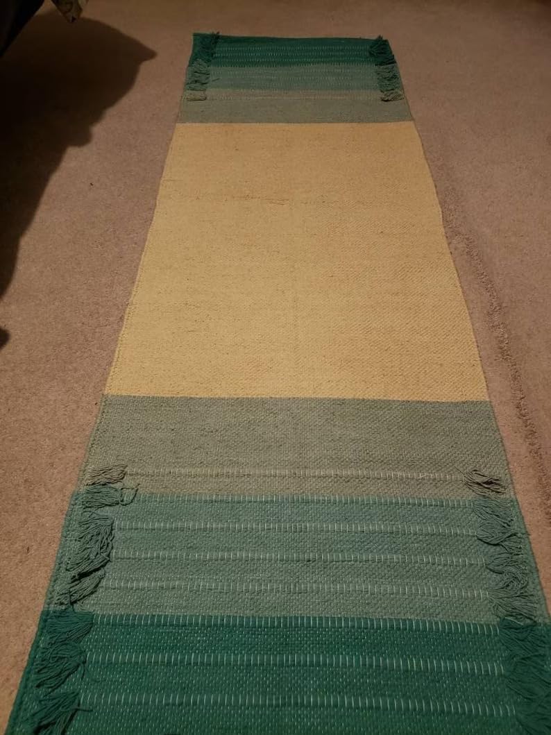 Jaipur art & Rugs Cotton Yoga Mat - Eco-Friendly Hand-Woven Rug - Non Slip & Thick (24”x72”x5mm) for Everyday Fitness at Home - Comfortable Extra-Long - Image 3