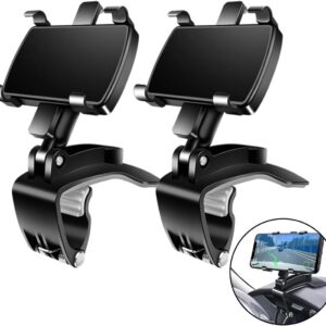 FONKEN Car Phone Mount, [2 Pack] Cell Phone Holder for Car 360 Degree Rotation Dashboard Clip Mount Car Phone Holder Compatible for iPhone 11 13/12 pro Max 8 8Plus Samsung S10 S9 S8 4″~7″ Smartphones