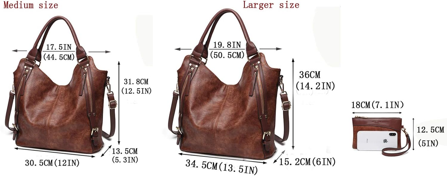 Women Tote Bag Handbags PU Leather Fashion Hobo Shoulder Bags with Adjustable Shoulder Strap - Image 6