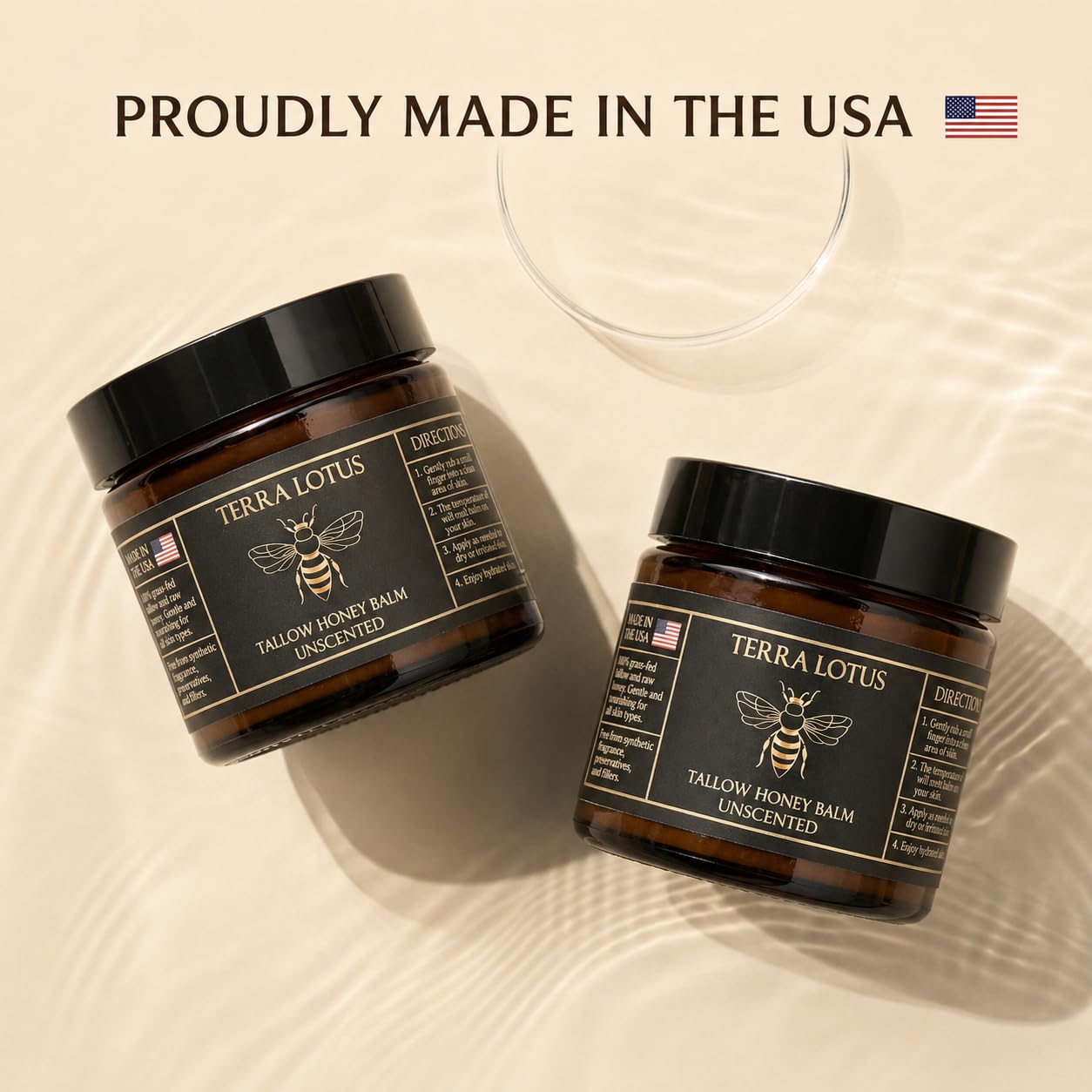 Terra Lotus - Organic Grass-Fed Beef Tallow Balm with Raw Honey - Moisturizing Cream for Soft, Smooth Skin - Handmade All-Natural Moisturizer (2 Oz, Unscented) - Image 7