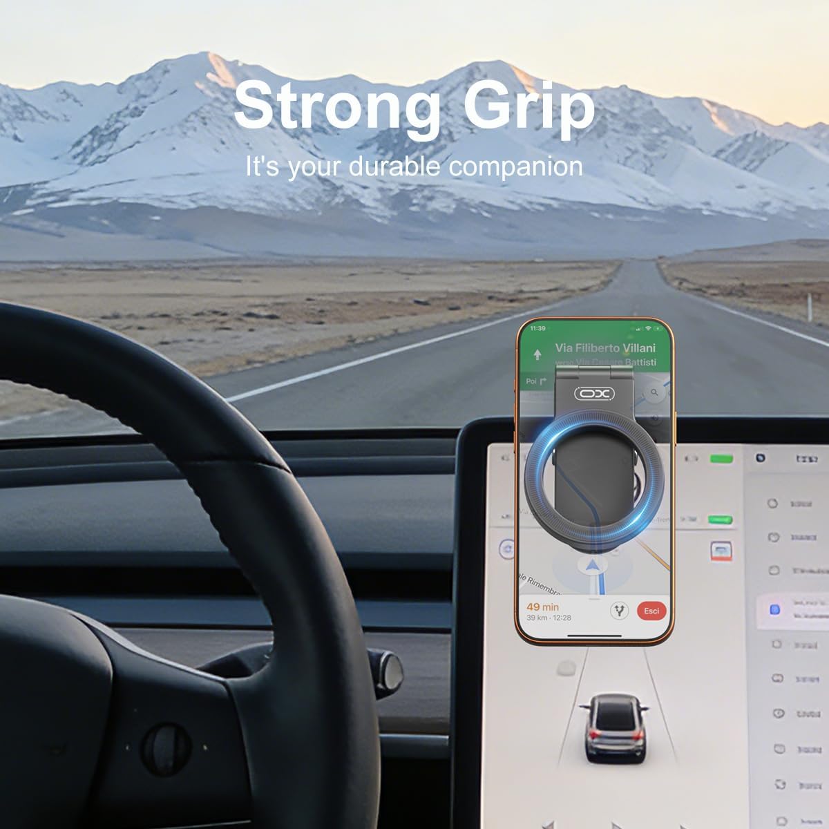 Magnetic Phone Holder for Car,Strong Non-Slip Car Phone Mount, Hands-Free Navigation for Car,Phone Holder for Car/Desk, Compatible with iPhone/Samsung and All Smartphones - Image 8
