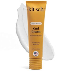 Kitsch Moisturizing Curl Cream for Curly Hair – Lightweight Curly Hair Products for Men & Women | Defines Curls, Controls Frizz & Boosts Shine | Hydrating Curling Cream – 5.3 oz