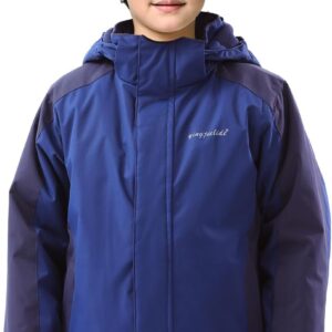 Boys Waterproof Winter Snow Coat, Kids Ski Snow Jacket for Boys, Warm Fleece Lined Winter Windproof Jacket with Hood