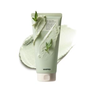Whipped Korean Skincare Face Wash, Doubles as a Face Mask, Mugwort Tea Tree, Deep Cleansing Vegan Facial Cleanser for Oily Skin and Pore Care with Niacinamide, Hyaluronic Acid, Ceramide