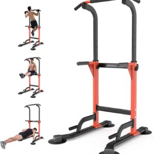 Z ZHICHI Pull Up Dip Station For Home Gym Strength Training Fitness Workout Station Chin-Ups Push-Ups Pull-Ups Dip-Ups 330LBS T055CDC