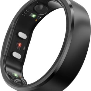 RingConn Gen 2, World’s First Smart Ring with Sleep Apnea Monitoring, No APP Subscription, 12-Day Battery Life, Stress/Heart Rate/Women’s Health Tracker, Android & iOS Compatible (Black, Size 8)