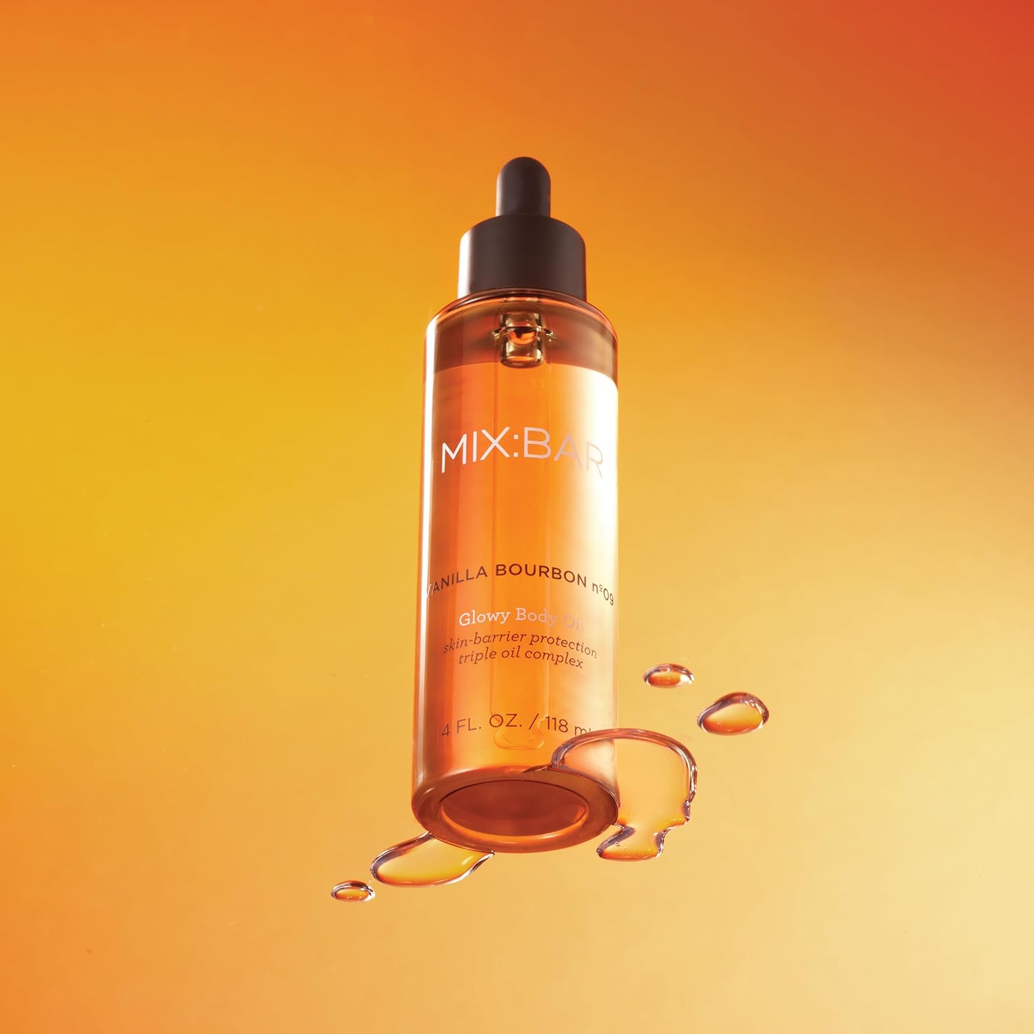 MIX:BAR Vanilla Bourbon Glowy Body Oil for Women, Soothe, Soften & Smooth Dry Skin, with Jojoba & Avocado Oil, Paraben Free, Vegan, 4oz - Image 2