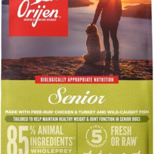 ORIJEN Grain Free High Protein Dry Dog Food Senior Recipe 4.5lb Bag