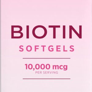 Nature’s Bounty Biotin 10000mcg Supplement, Supports Healthy Hair, Skin and Nails, Optimal Solutions Hair Vitamin with Biotin, 90 Rapid Release Liquid Softgels