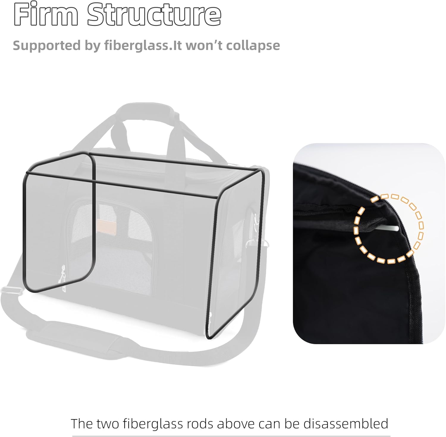 ROYPET Cat Carrier,Portable Pet Carrier Bag for Cats and Small Dogs,Foldable Soft-Sided and Scratch-Proof mesh Cat Bag Pet Carriers,Airline Approved Pet Carrier,Pet Travel Carrier Up to 15 Lbs,Black - Image 5