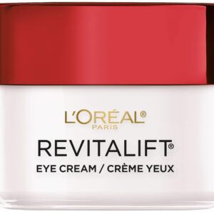 L’Oreal Paris Skincare Revitalift Anti-Wrinkle and Firming Eye Cream with Pro Retinol, Treatment to Reduce Dark Circles, Fragrance Free, 0.5 oz.