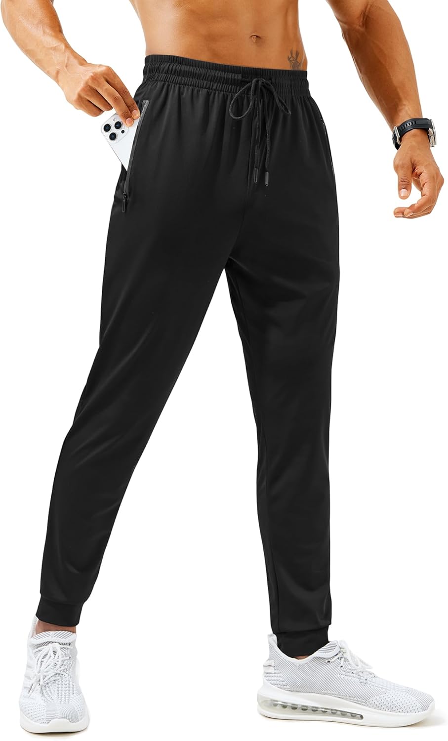 Mens Sweatpants with Zipper Pockets - Lightweight Athletic Joggers for Workout, Running, Gym, Track, Casual Wear - Image 2