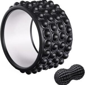 Kipika Back Roller Wheel,Back Stretcher,Back Cracker,Yoga Wheel, Foam Roller for Back Pain Relief and Posture Correction with Massage Ball