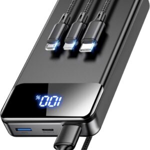 LILIO Portable Charger Power Bank，60,000mAh Battery Pack, 22.5W Power Bank Fast Charging with USB Cable, Phone Charger for iPhone 17/16/15/14/13 All Series/Samsung/Android, Camping Essentials, Black