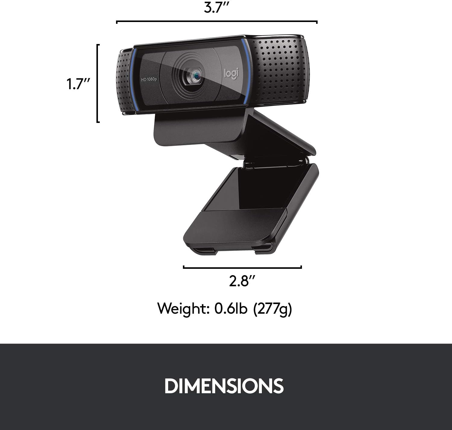 Logitech HD Pro Webcam C920, Widescreen Video Calling and Recording, 1080p Camera, Desktop or Laptop Webcam - Image 7