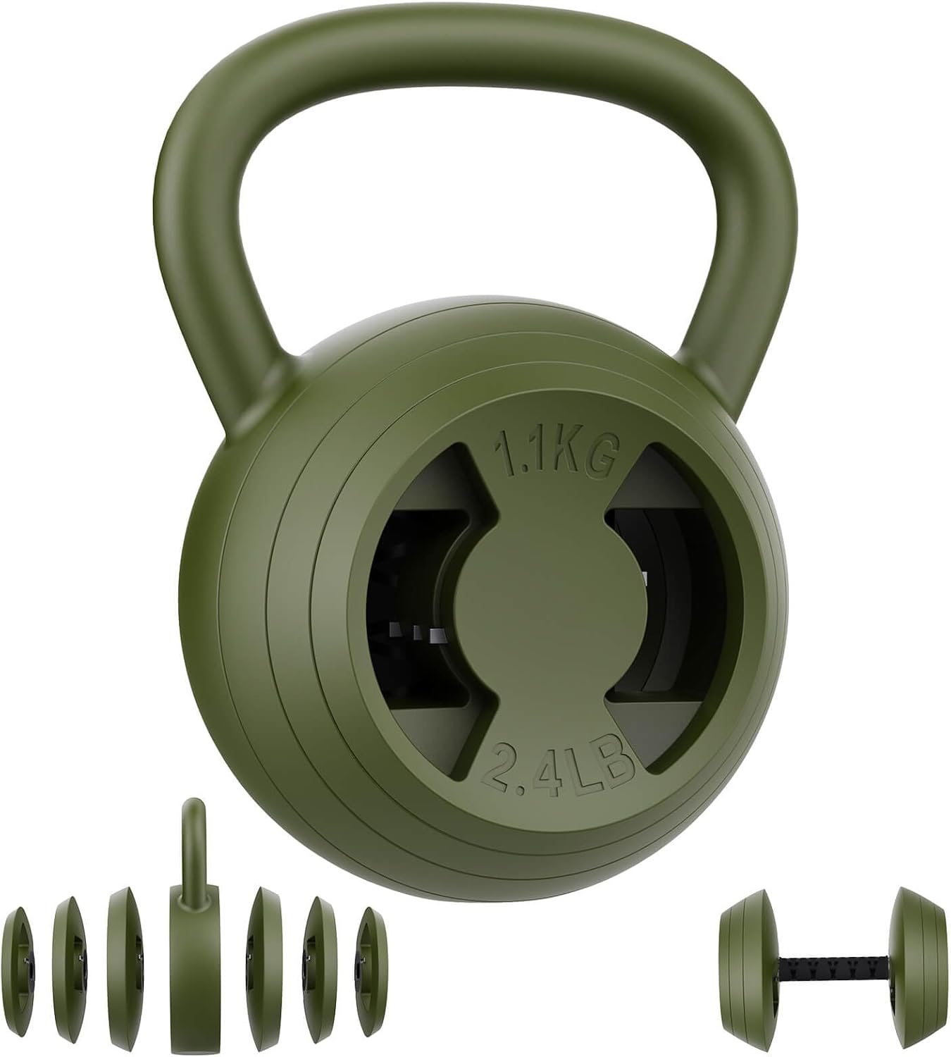 Hezeyferg 2-in-1 Adjustable Kettlebell, 15-45 LB Kettlebells Weight Set with Wide Grip, 4.8-30 LB Dumbbell Weights for Home Gym Strength Training