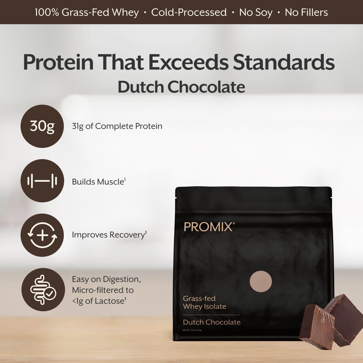 ProMix Nutrition Whey Protein Isolate Powder, Chocolate - Grass-Fed - Post Workout Fitness & Nutrition Shakes, Smoothies & Cooking Recipes - Gluten-Free & Keto-Friendly - 2.5 Pound (Pack of 1) - Image 5