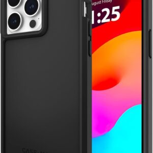 Case-Mate Tough iPhone 15 Pro Max Case – Black [16ft D3O Impact Protection] [Compatible with MagSafe] Textured Grip for iPhone 15 Pro Max 6.7″, Anti-Scratch Technology, Shock Absorbing Materials
