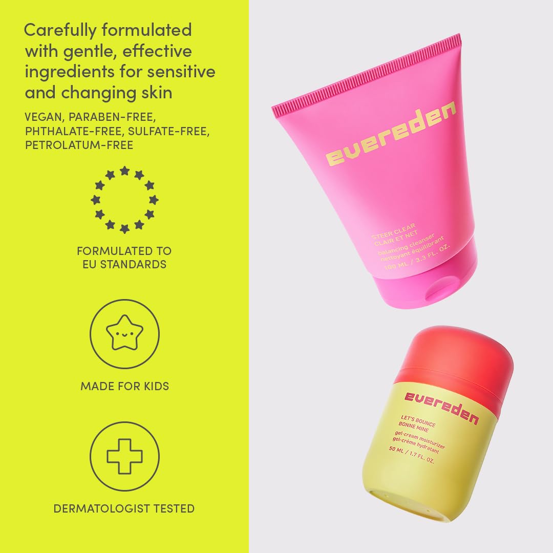 Evereden Steer Clear Balancing Jelly Cleanser for Teens: Clean & Vegan Teen Skin Care for Oily & Pimple-Prone Skin - Pre Teen Face Wash - Gently Cleanses Pores Without Drying - Tweens 10-12 and Beyond - Image 5
