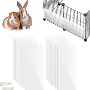Oncpcare 12 Pack Pet Plastic Cage Liner Protection 14” x 6” Rabbit Cage Urine Guard Clear Cage Edge Liner Guinea Pig Side Lining Small Animal Cage Accessories – Keep Litter in The Cage
