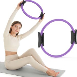 JKSHMYT Pilates Ring Fitness Circle for Women, Pilates Equipment – 14.5″ Home Magic Exercise Workout, Better me Pilates Essentials Starter Set for Beginners Toning Shape Full Body