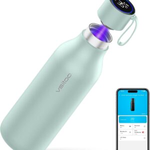 VSITOO 33oz Smart Self-Cleaning Water Bottle，Large Insulated Stainless Steel Bottle with AI Self-Clean, 30-Day Battery & Magnetic Charging for Outdoor Travel, Gym or Office, Blue