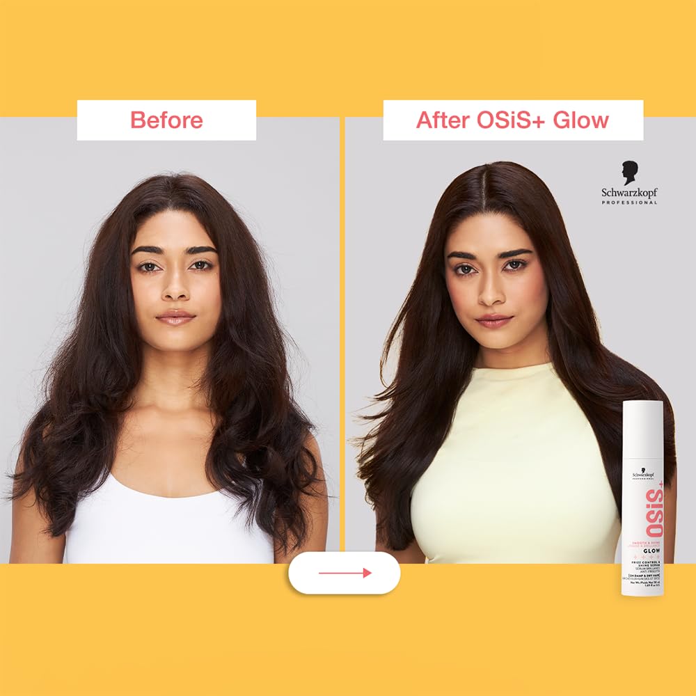 OSiS+ Glow Anti-Frizz Shine Serum - Lightweight Heat Protection & Frizz Control for All Hair Types - Image 7