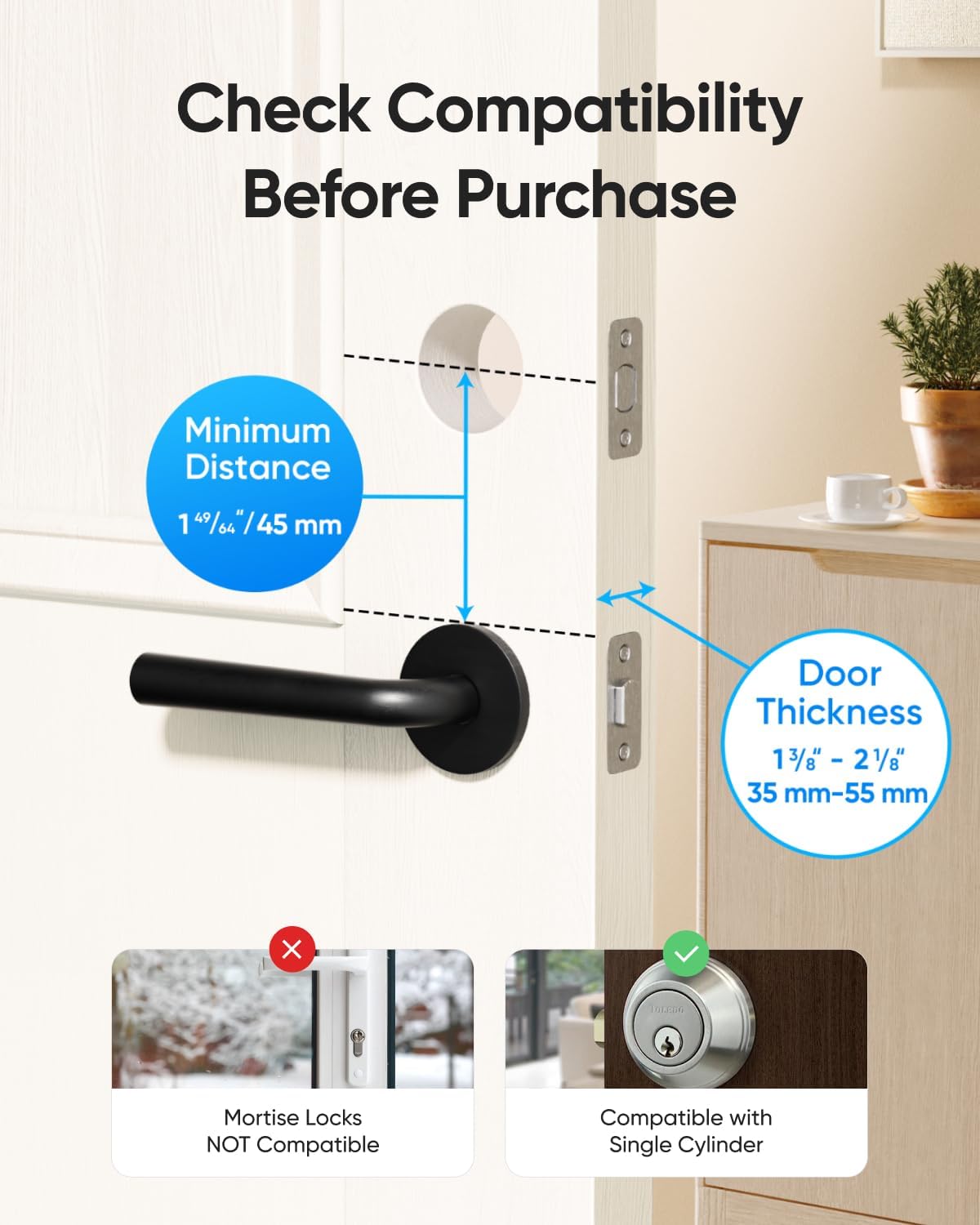 eufy Security Smart Lock C220, Fingerprint Keyless Entry Door Lock, Built-in Wi-Fi, App Remote Control, Front Door Smart Lock Deadbolt, 8Months Battery, Reliable Power, IP53 Waterproof, BHMA Grade 3 - Image 6