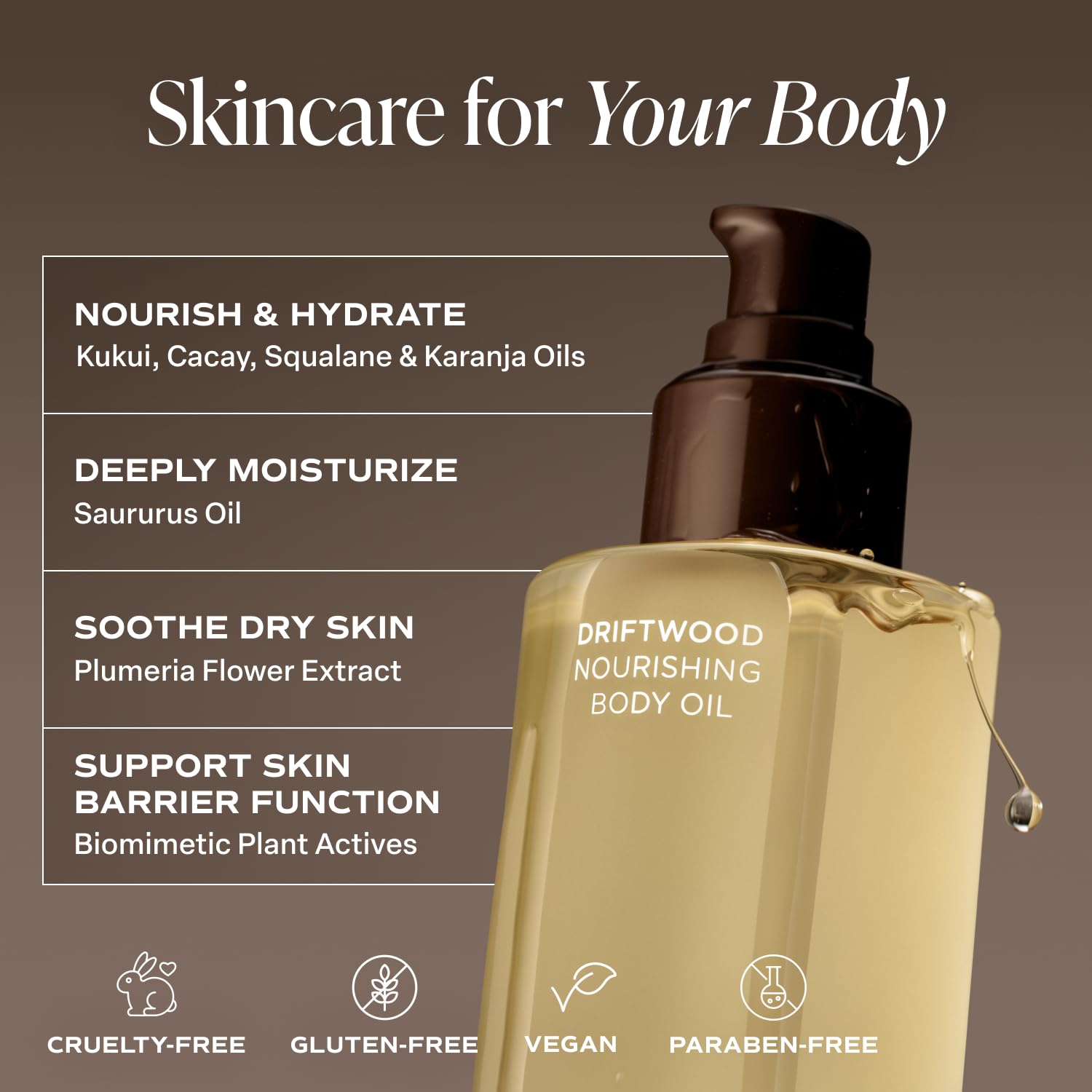 Saltair Body Oil – Silky After Shower and Bath Dry Oil for Women and Men – Non-Greasy, Well-Absorbing Moisturizer for Hydrating Dry Skin – Driftwood Scent, 4oz - Image 4