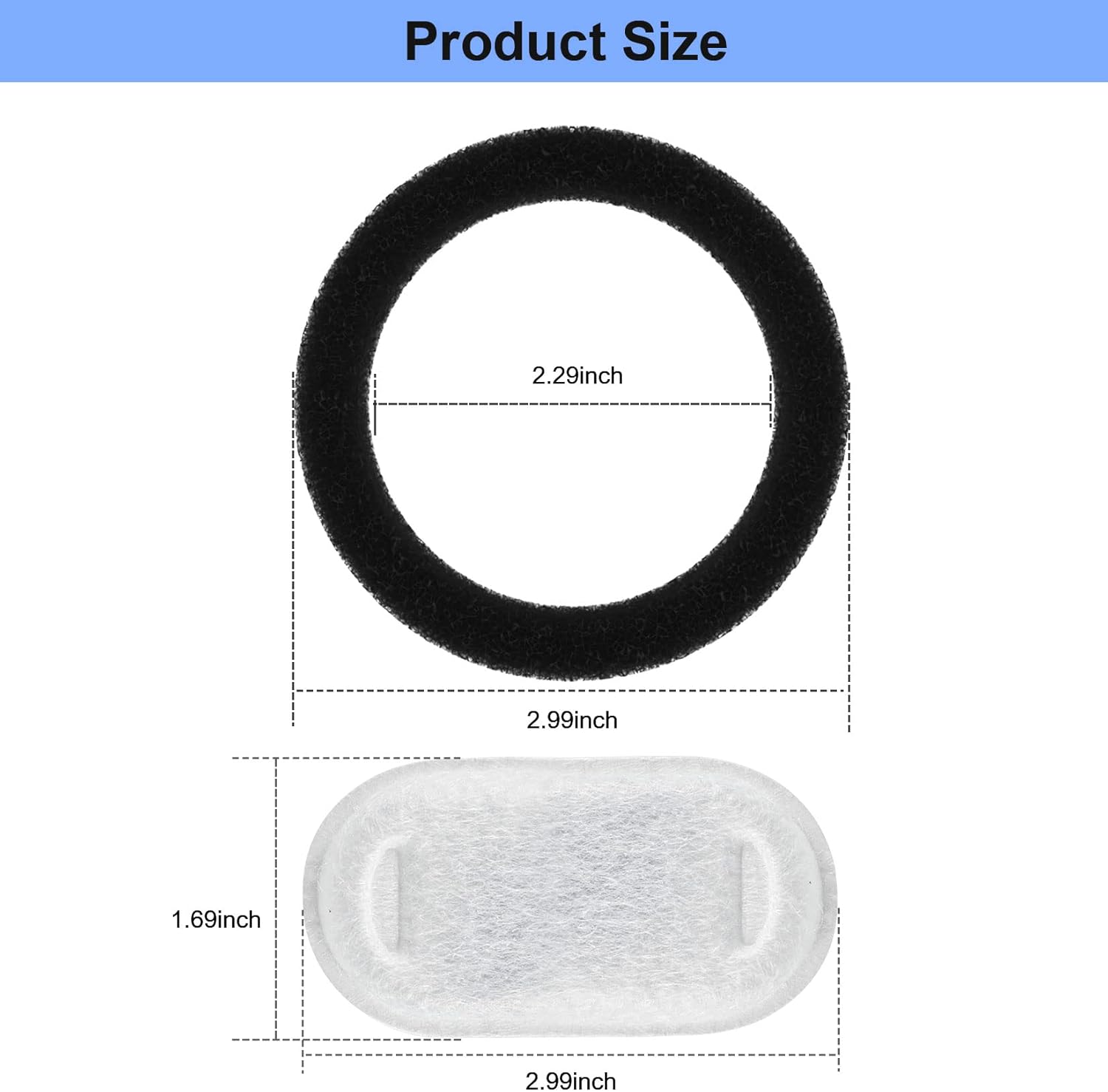 Wonder Creature 16 Pack Cat Water Fountain Filter Replacement, 4+4/8+8/12+12/16+16 Pack for Stainless Steel Cat Fountain 2L/67oz and 3.2L/108oz, 8 Carbon Filters & 8 Pre-Filter Sponges - Image 5