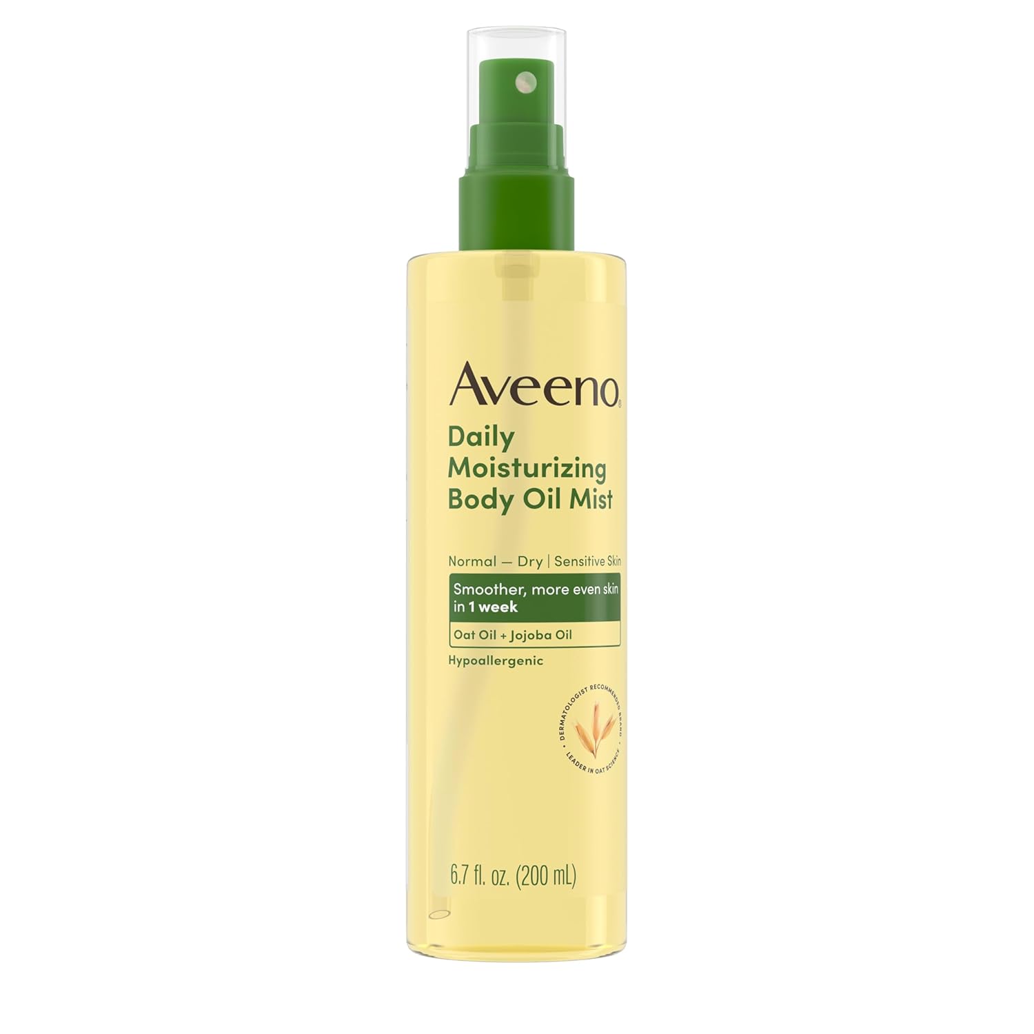 Aveeno Daily Moisturizing Body Oil Mist with Oat Oil and Jojoba Oil for Rough, Dry, Sensitive Skin, Nourishing Body Spray for Smoother, More Even Skin, Paraben- & Silicone-Free, 6.7 fl. oz - Image 8