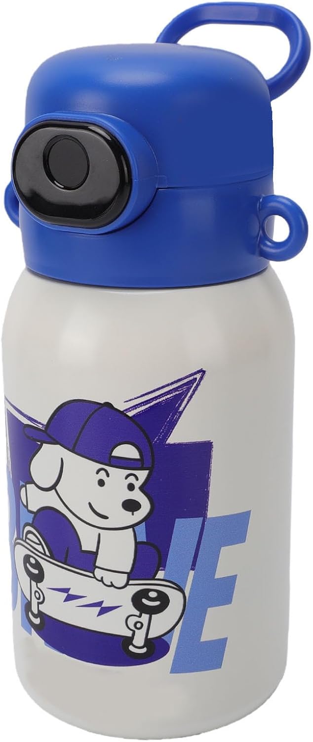 Smart Fingerprint Kids Water Bottle, 550ml Insulated Stainless Steel Vacuum Cup with Fingerprint Lock and USB C Charging, for Children School Outdoor Travel