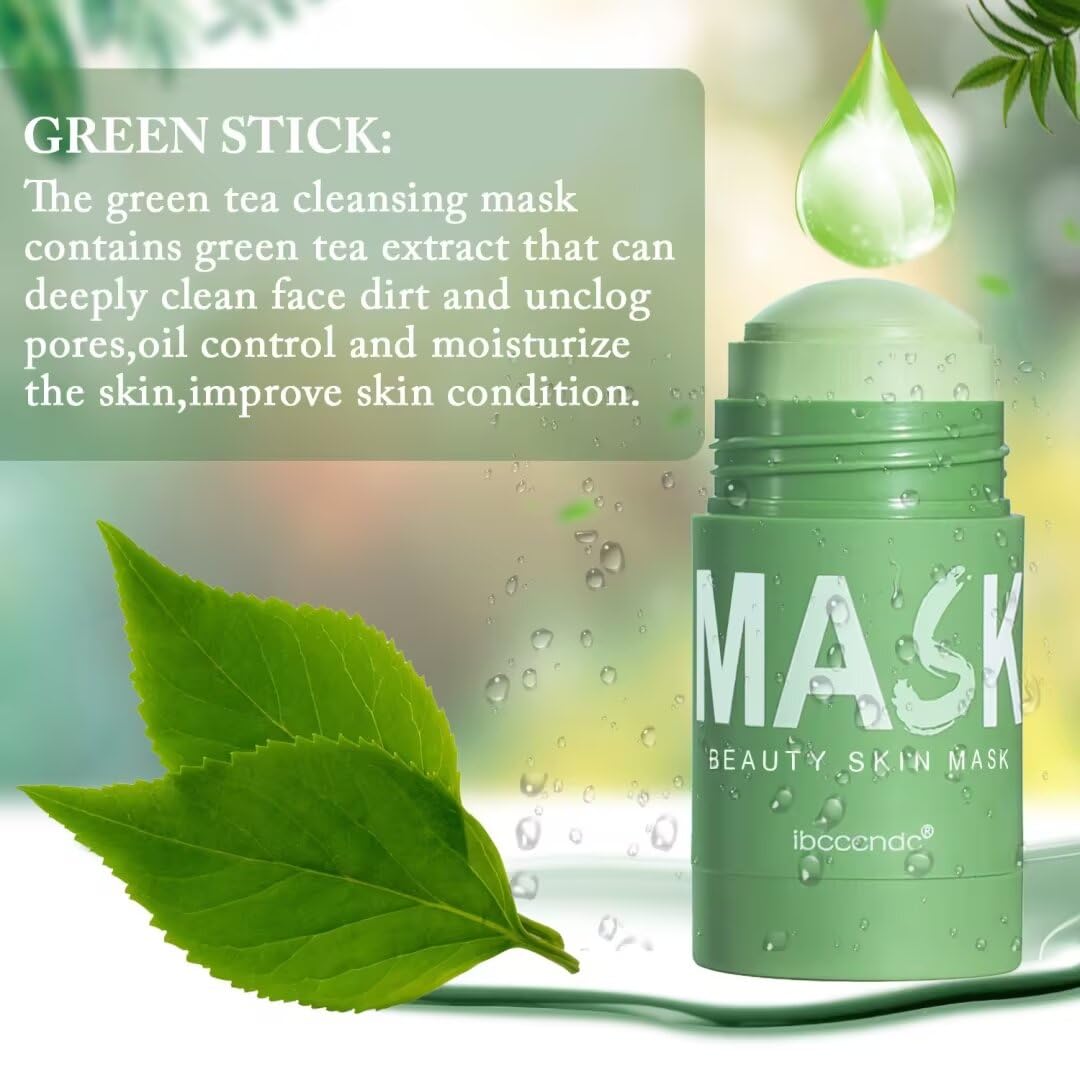Green Tea Deep Cleanse Mask for Face,Blackhead Remover Face Mask,Poreless Deep Cleanse Mask Stick for Purifying,Moisturizing,Oil Control Reduce for Women and Men,2PCS - Image 4