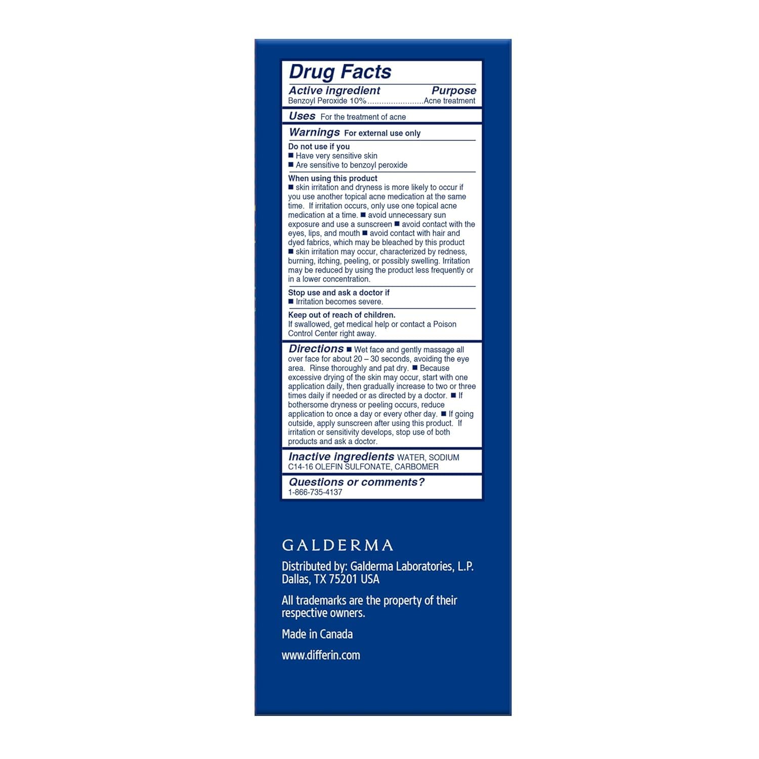 Differin Acne Face Wash with 10% Benzoyl Peroxide, Maximum Strength OTC Acne Foaming Cleanser, Fast Acting Acne Treatment for Face and Body, 5 oz. - Image 10