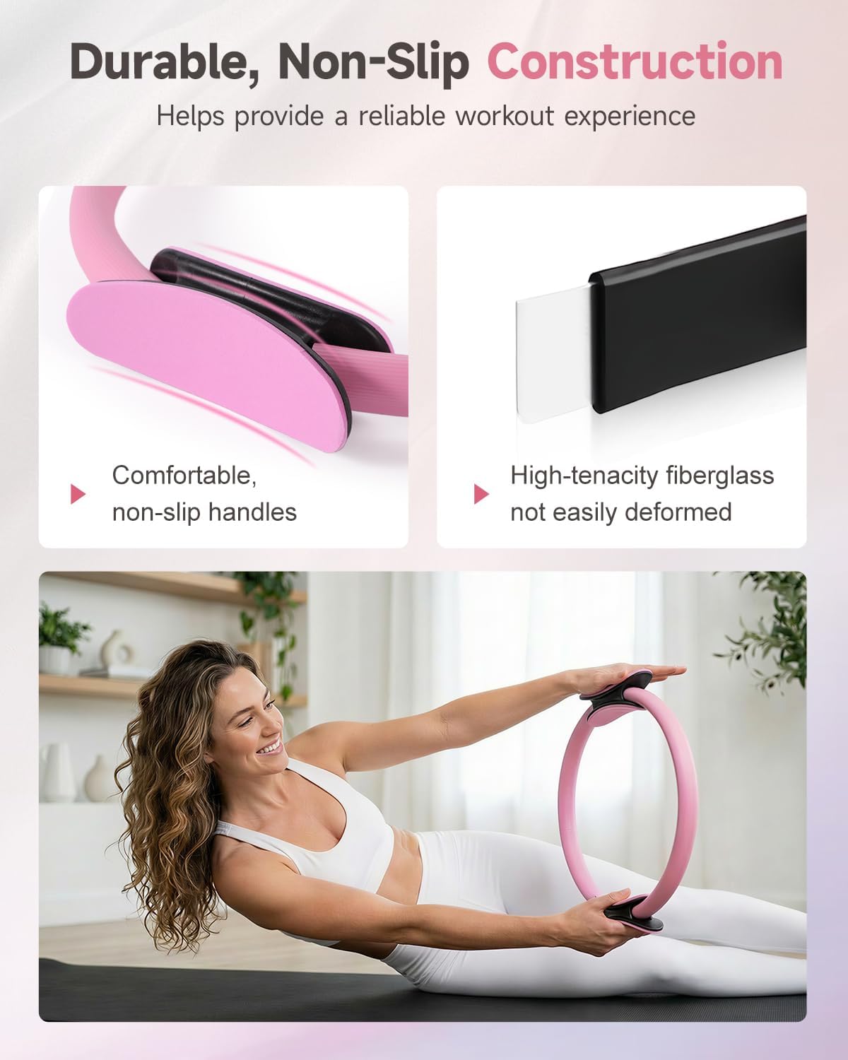 Home Pilates Workout Kit for Women with Guide Video, 12" Pilates Ring and Ball Set, Resistance Bands, Ankle Weight Accessories Workout Essentials Starter Kit for Beginners 28-Day Challenge - Image 8