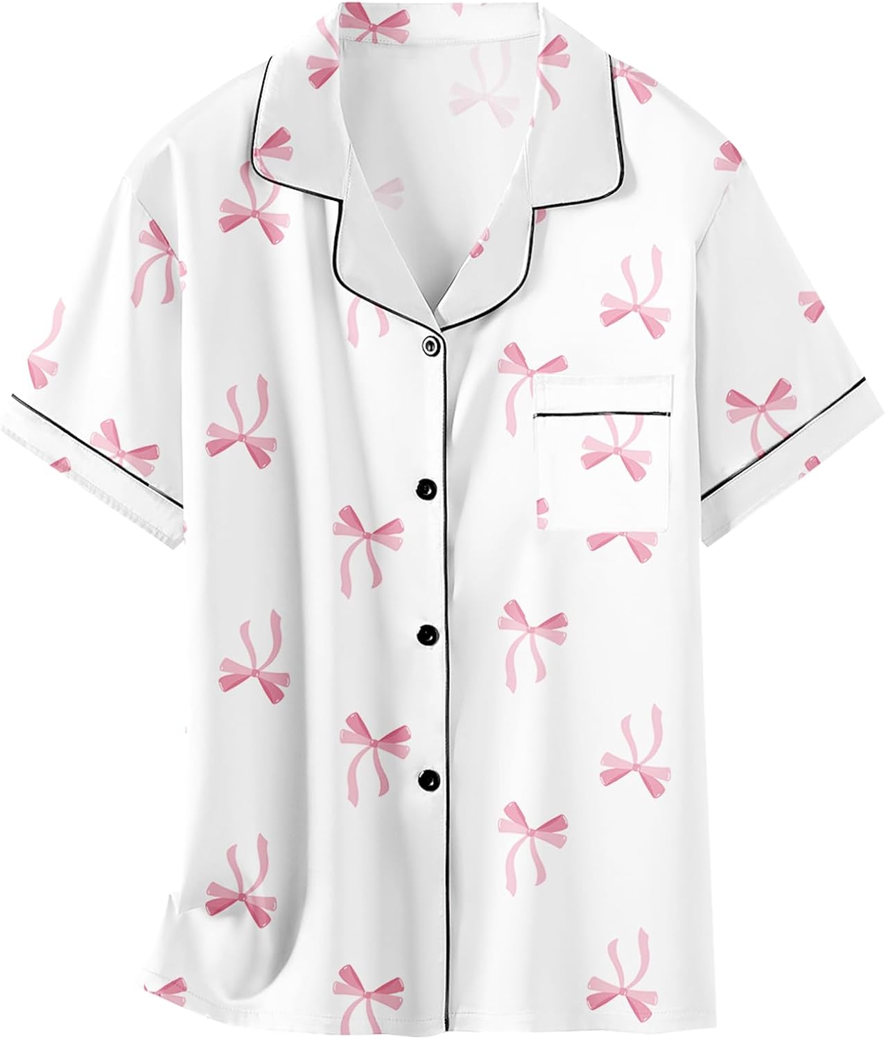Schbbbta Girls Womens Pajamas, Satin Silky Pjs Set Kids 2Pcs Button-Down Nightwear Sleepwear Gift for Mommy and me - Image 7