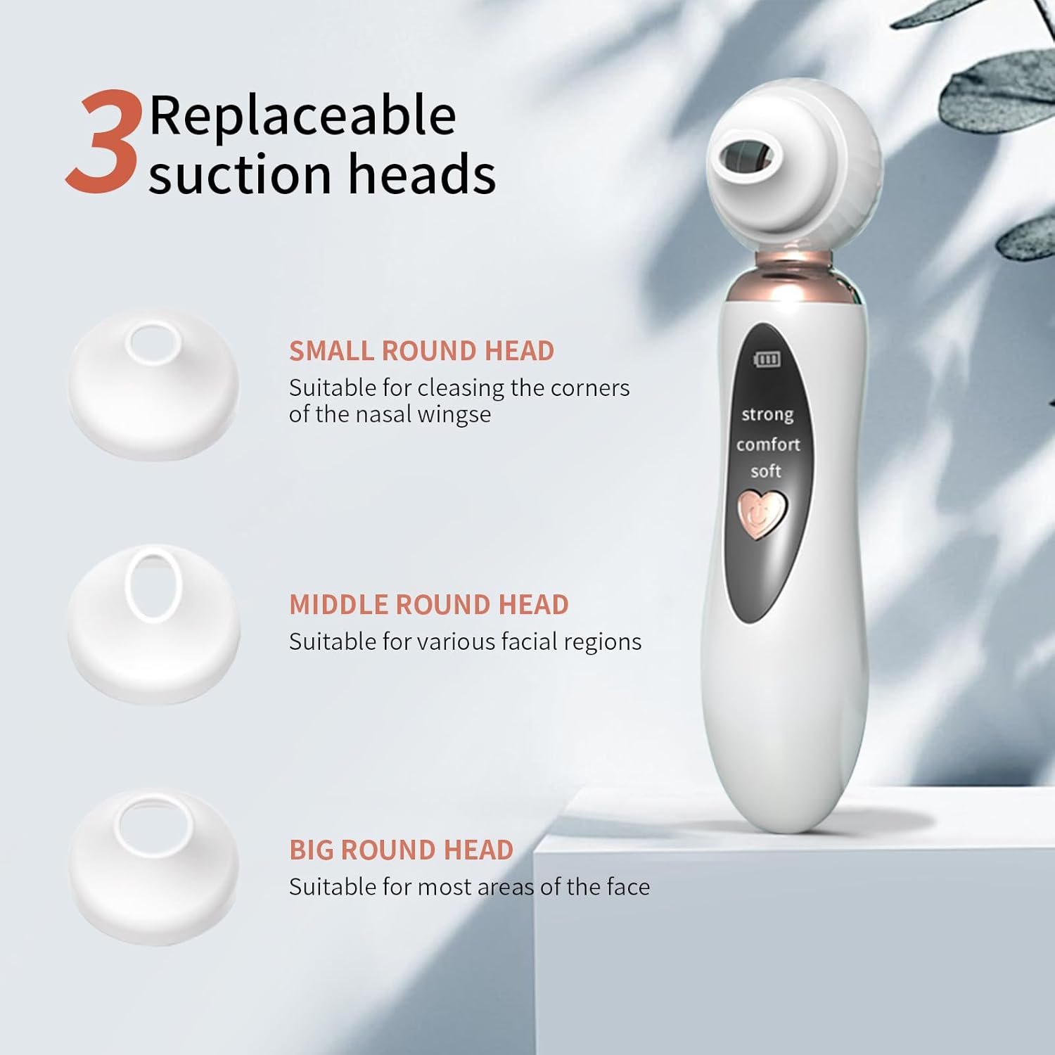 2025 Blackhead Remover Pore Vacuum, Visual Rechargeable Blackhead Vacuum Facial Pore Cleaner-3 Suction Soft Silicone,3 Probes,USB Kit Electric Acne Extractor Tool for Adult - Image 5