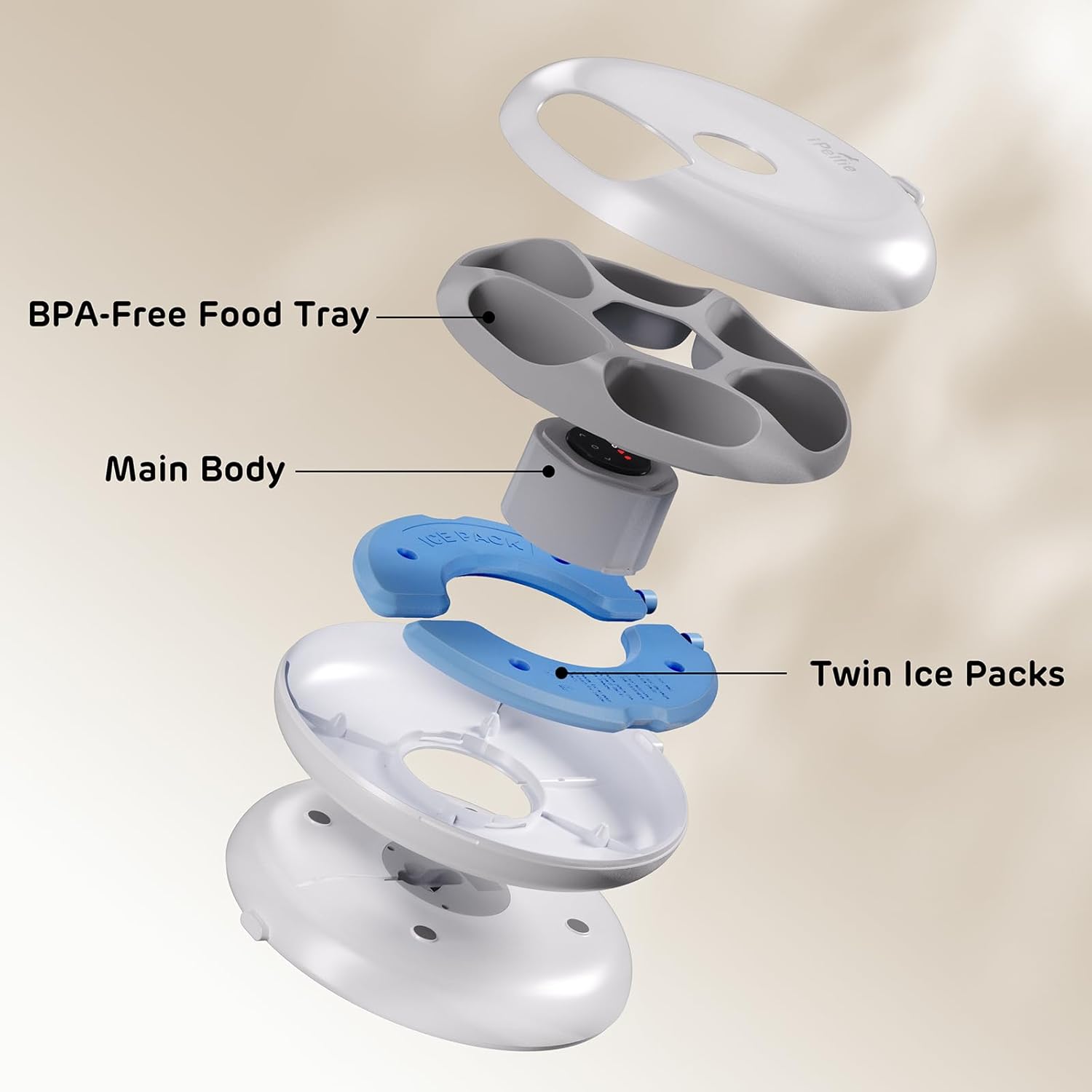 iPettie Donut Frost WiFi 6 Meal Automatic Cat Dispenser with App Control, Dry & Wet Food Automatic Cat Feeder, Smart Dog Feeder with Two Ice Packs, Programmable Timer, Holds 6 x ½ lb. of Food - Image 8