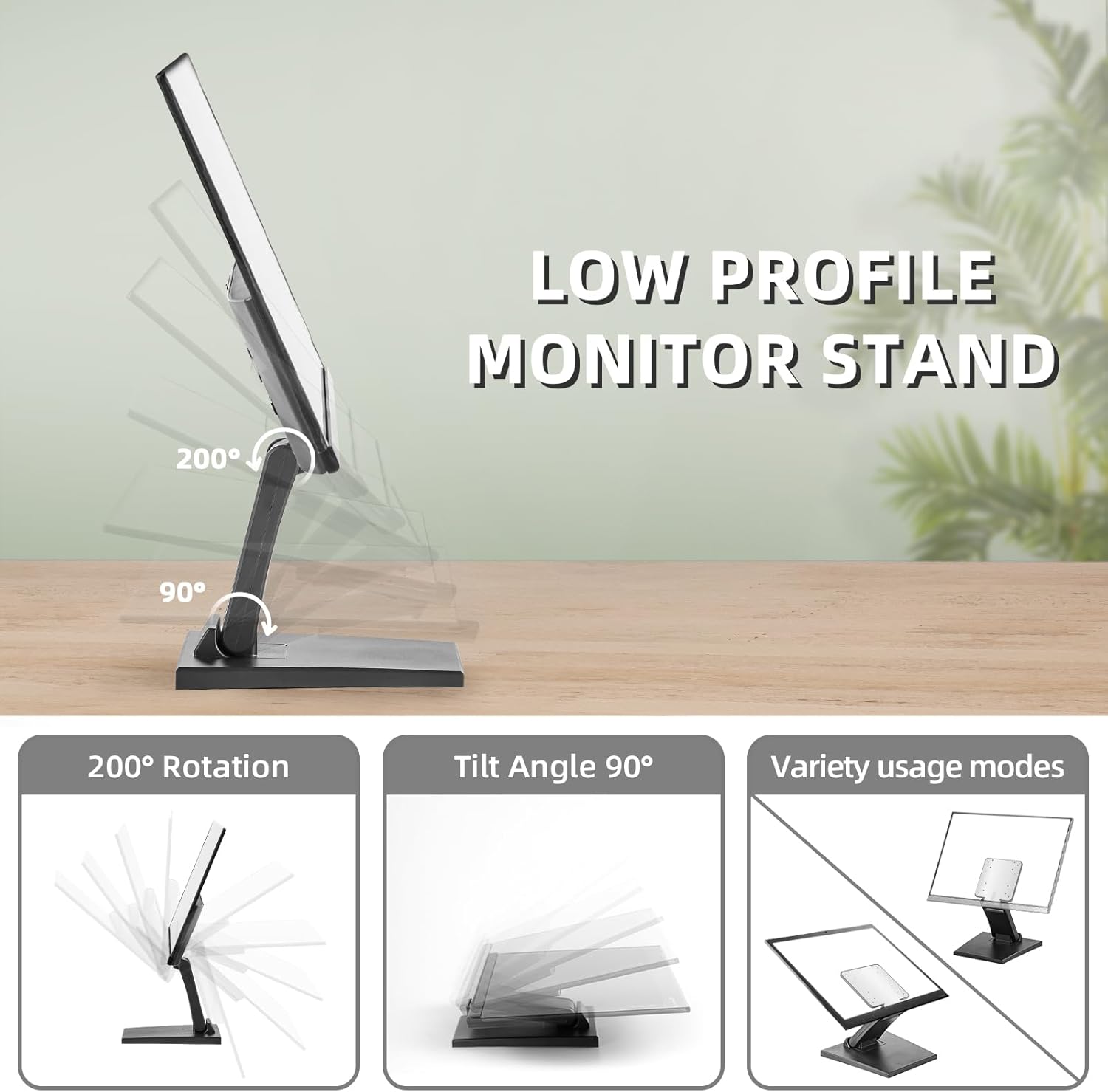 WEARSON WS-03A Adjustable LCD TV Stand Folding Metal Monitor Desk Stand With VESA Hole 75x75mm&100x100mm - Image 6