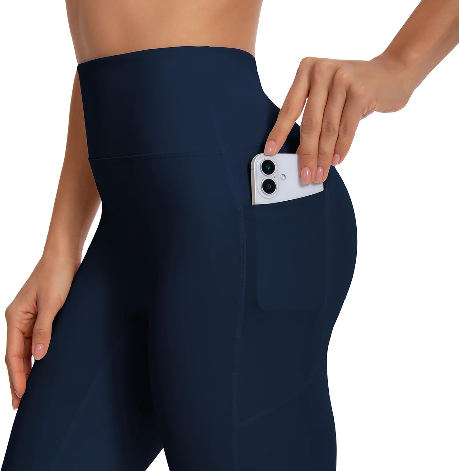 Women's High Waist Yoga Pants, with Side Pockets Flared Leggings, Workout Bell Bottoms - Image 3