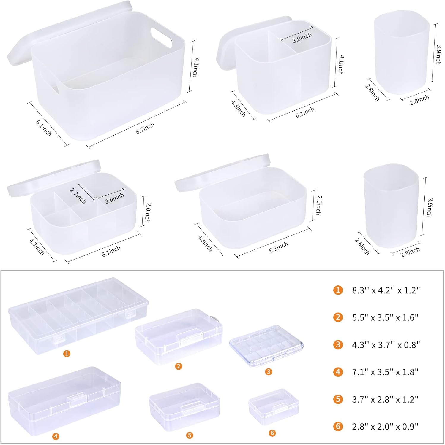 OCHEAL Makeup Organizer Case,Stackable Clear Makeup Organizer Holder, Multi-size Makeup Case Vanity Storage Holder Set for Makeup, Jewelry, toiletries,Makeup Artist Must Have - Image 2