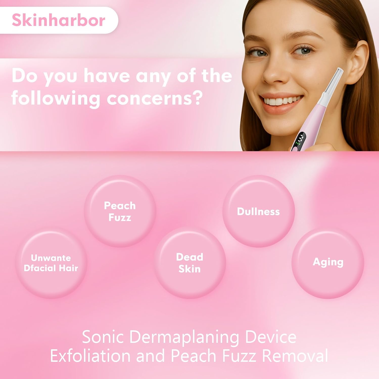 Sonic Dermaplane Razor for Women Face,Women’S Facial Exfoliation & Peach Fuzz Hair Removal System,Anti-Aging–3 Speeds–8 Dermaplaning Blades–Rechargeable,Sonic Dermaplaning Tool - Image 9